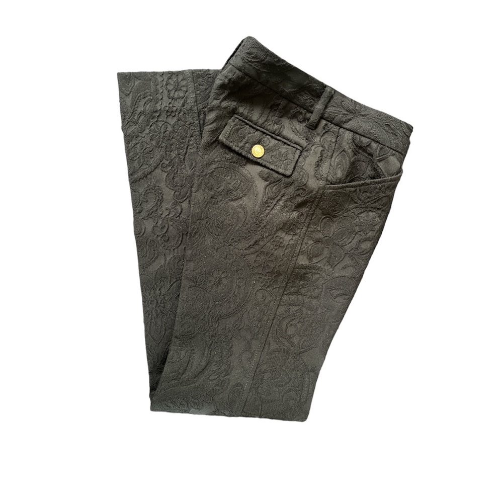 Dolce & Gabbana Embroidered Wool Blend Pants Black Sz 40/6.